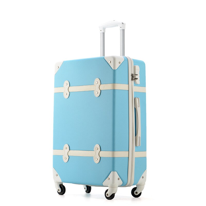 trend luggage student retro trolley case universal wheel suitcase network explosion luggage travel luggage: blue