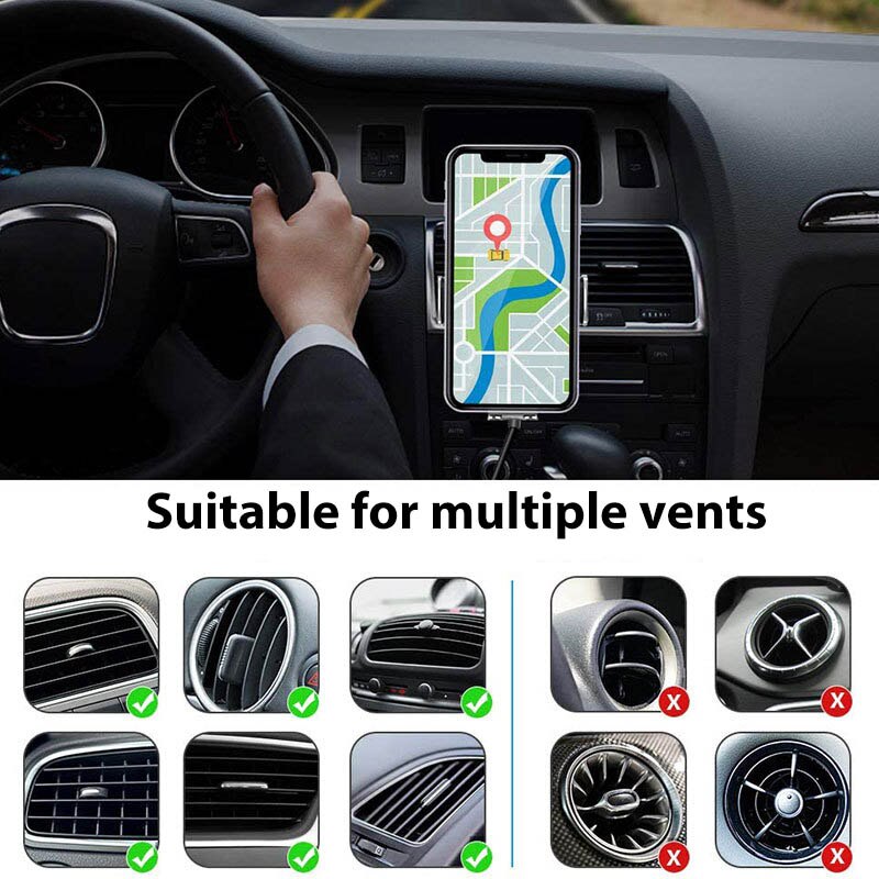 Qi Car Wireless Fast Charger Receiver Inductive Charger for iPhone 12 13 Pro Max Samsung Xiaomi Charging Phone Holder Dock 15W