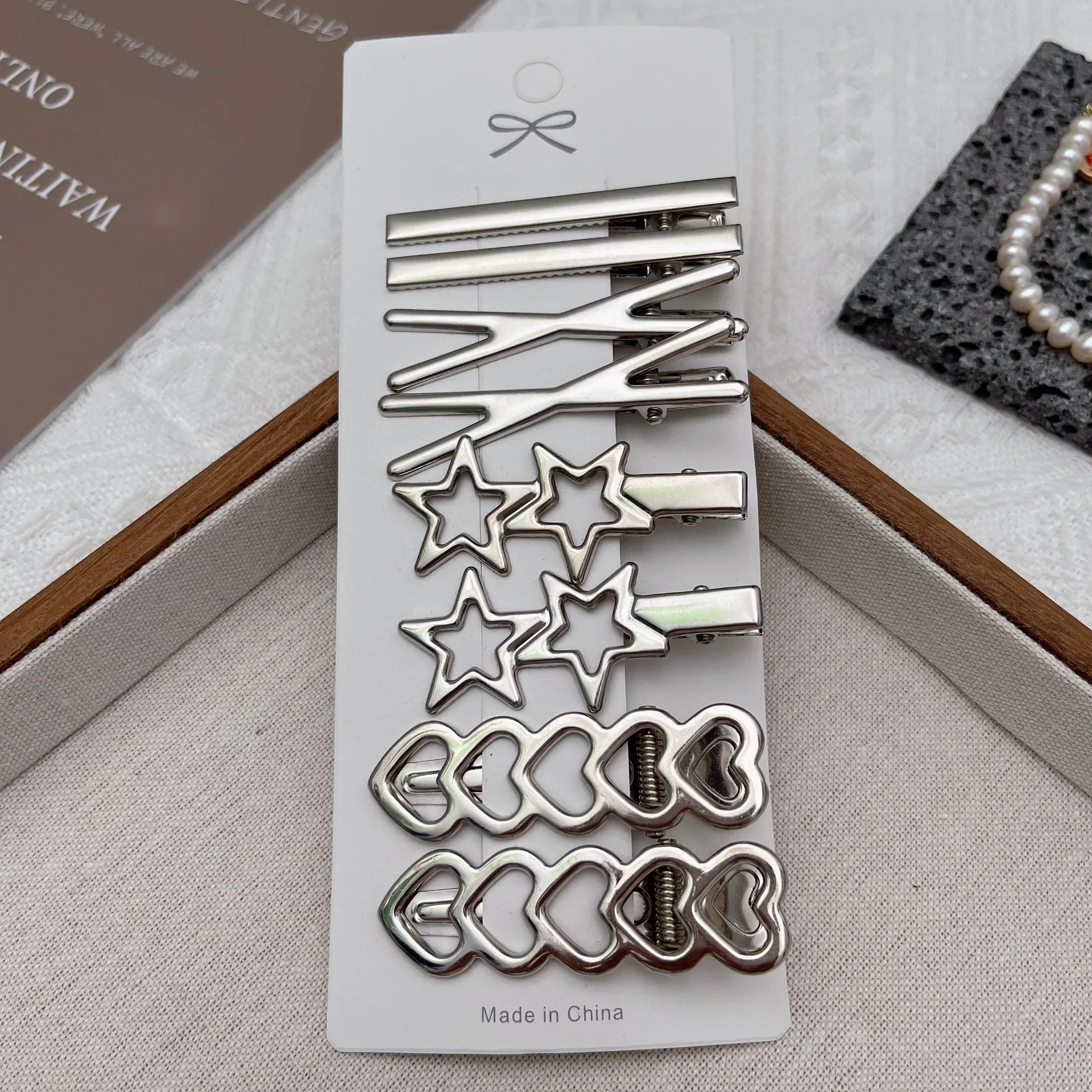 Splitter Metall Haarspangen Frauen Mädchen Y2K Entenschnabel Haarnadel Persönlichkeit Pony Seite Kopfbedeckung Haarspangen Haarspange Styling Zubehör: Weiß
