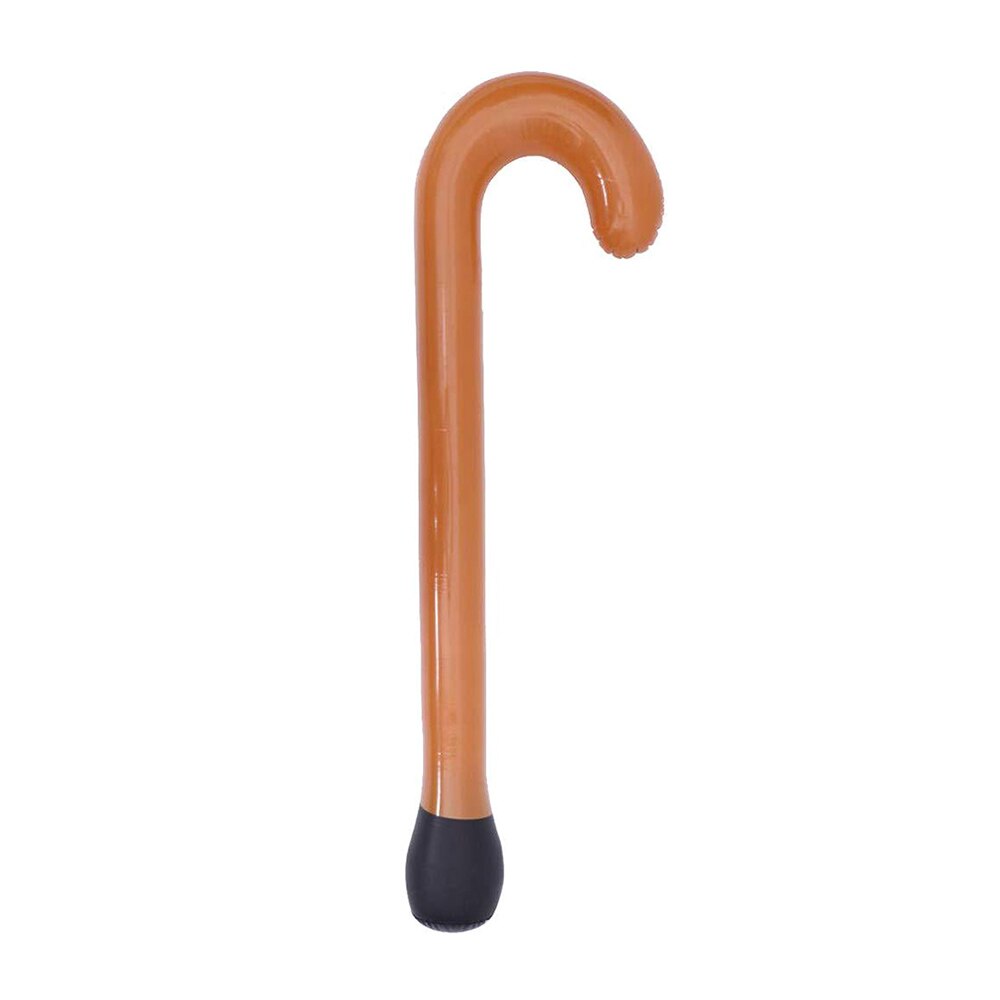 Halloween PVC Inflatable Blow Up Cane Walking Stick Crutch Party Fancy Accessory Christmas X'Mas Festival Crutch Toy: Coffee