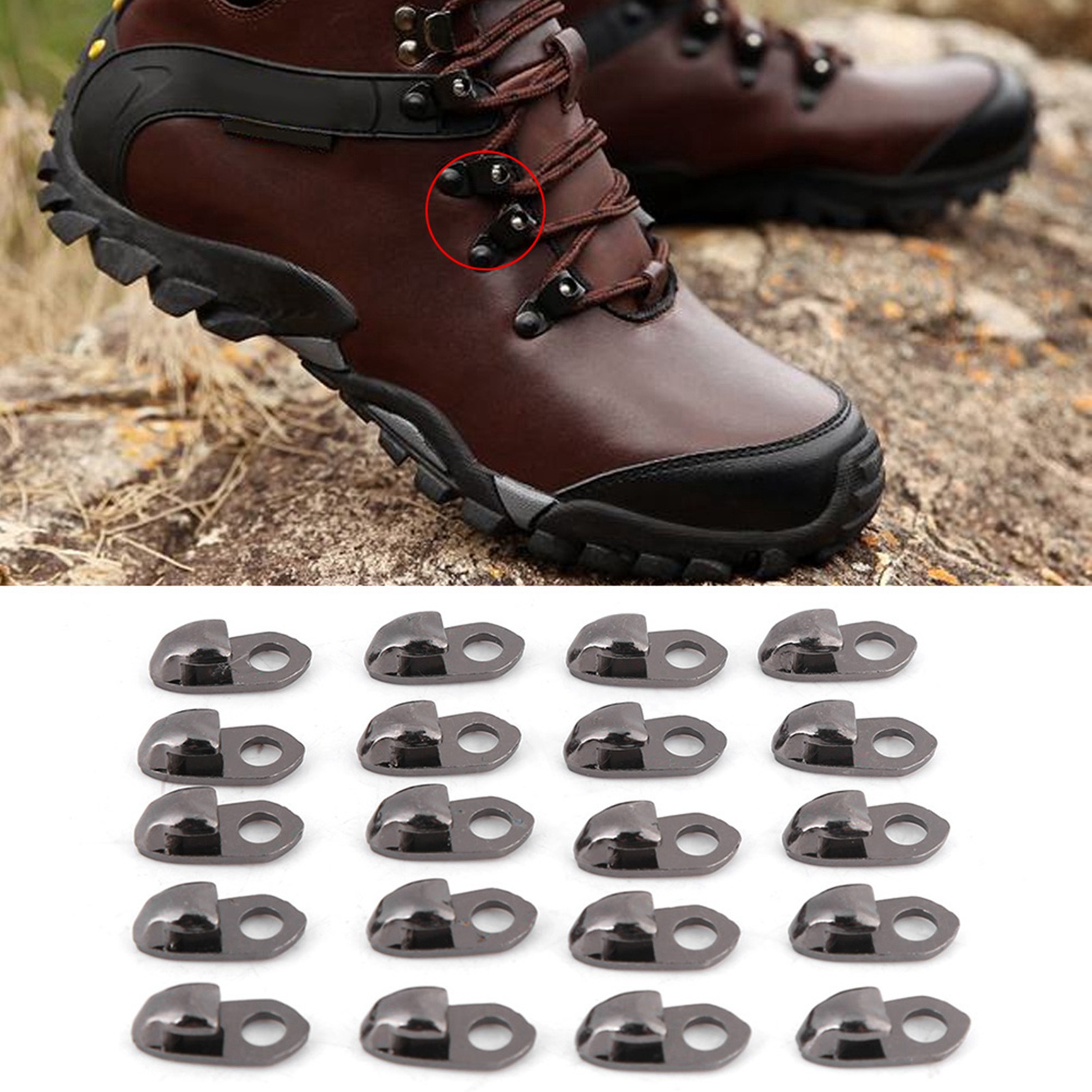 Boot Hooks Lace Fittings Boot Lace Hooks /set Boot Hooks Lace Fittings With Rivets for Repair/Camp/Hike/Climb Accessories