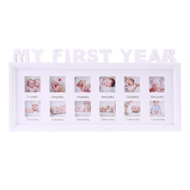 Diy 0-12 Maand Baby \ &quot;Mijn Eerste Jaar \&quot; Foto Display Plastic Fotolijst souvenirs Herdenken Kids Groeiende