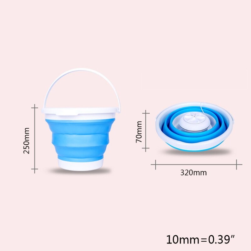 Mini Portable Folding Washing Machine Storage 10L Large Capacity Turbine Washer USB Rechargeable Environmentally