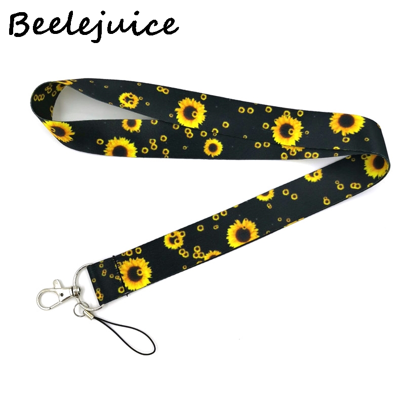 Girasoli fiori titolare della carta donna uomo affari cordino Badge porta carte porta carte studente cordino ID porta carte di credito borse: Neck Lanyard