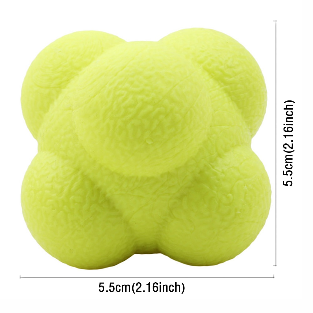 Bola de reacción Hexagonal de 5,5 cm, Bola de silicona para la agilidad y la coordinación, ejercicio de reflejos, pelota de entrenamiento deportivo