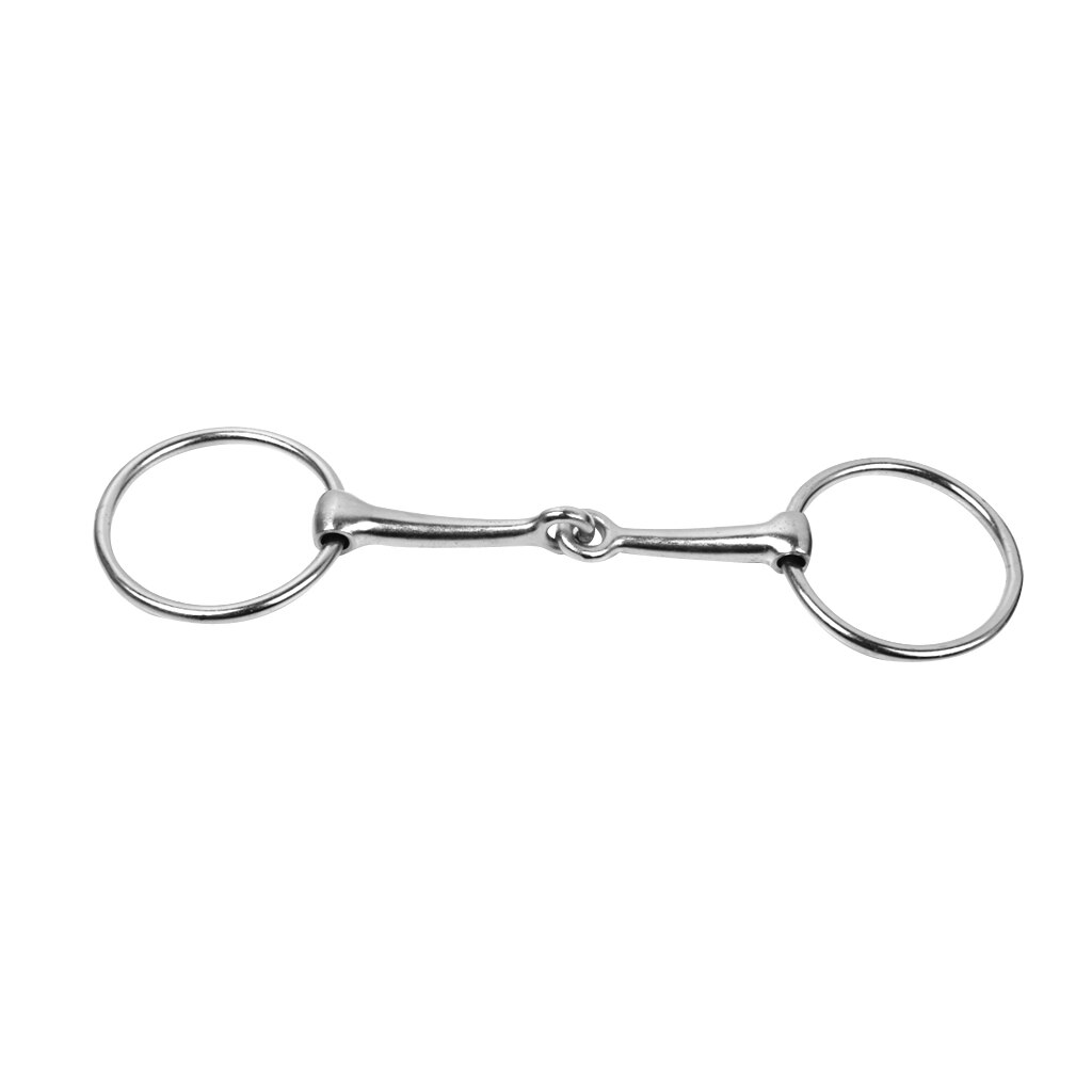 Mun lös 3 tums ring fransk länk snaffle hästbett silver järn hästsport ponnybett 5 tum