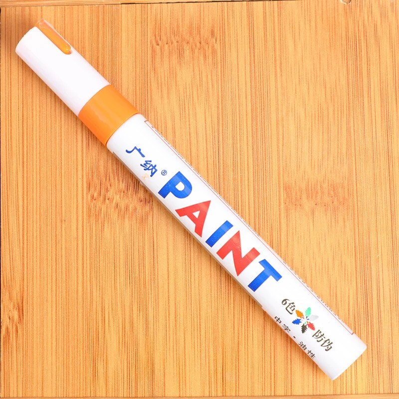 12 Kleuren Verf Marker Pen Waterdicht Autobanden Verf Pen Metallic Verf Marker Pennen Voor Hout Diy Graffiti Board schilderen: Oranje