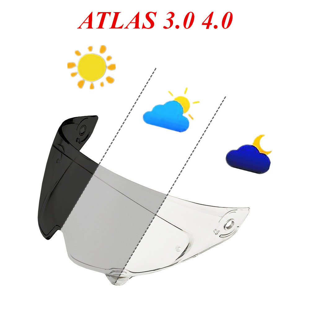 Atlas 4.0 Helmet Visor For RUROC ATLAS 3.0 4.0 Motorcycle Helmets Visor Goggles Plating Silver Red Replacement Photochromic Lens: Champagne