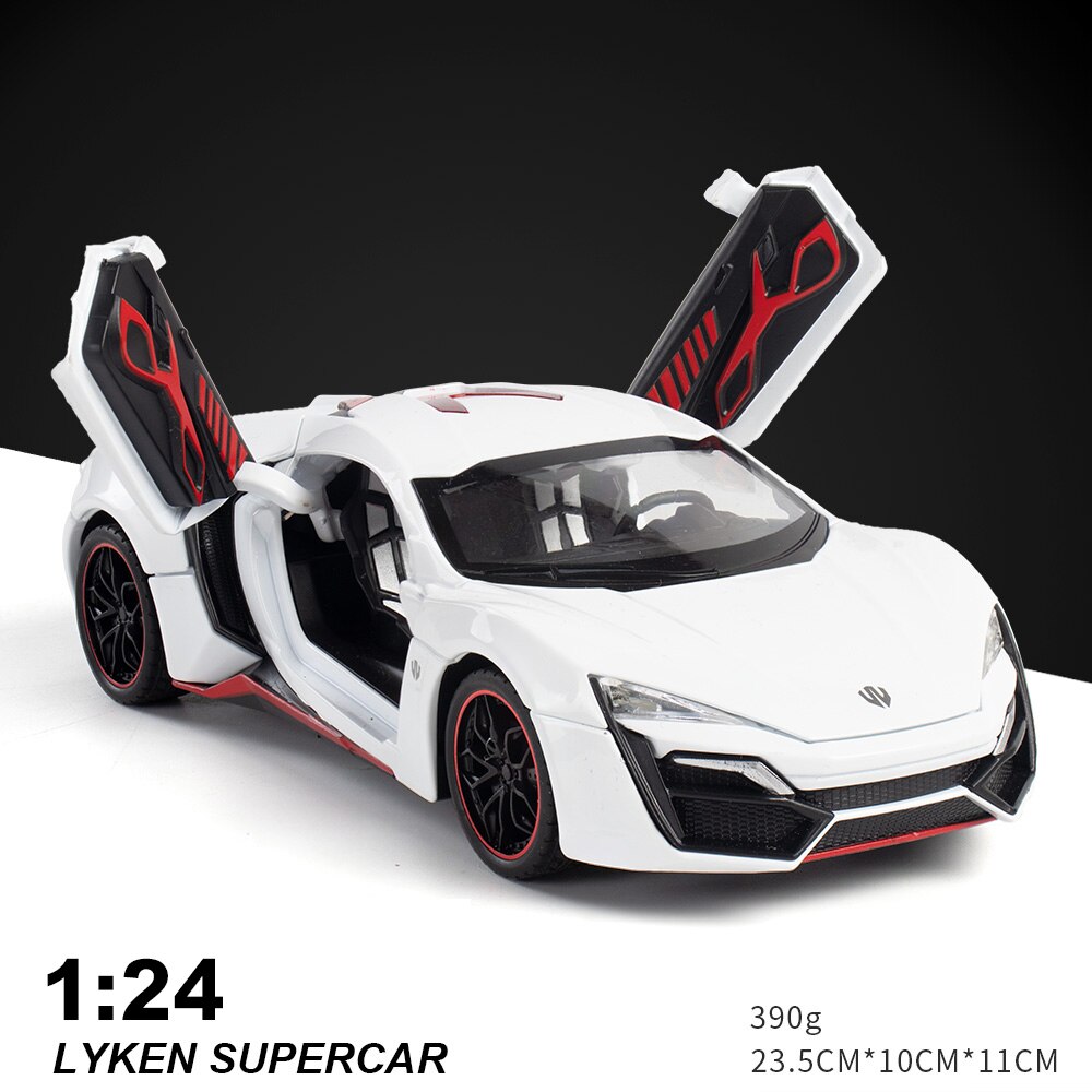 1:24 1:32 Lykan Hypersport In Lega Modello di Auto Giocattoli Pressofusi E Veicoli Auto giocattolo In Metallo Collezione Del Capretto Giocattoli Per Bambini Regali Veloce-Fast And Furious: White no box