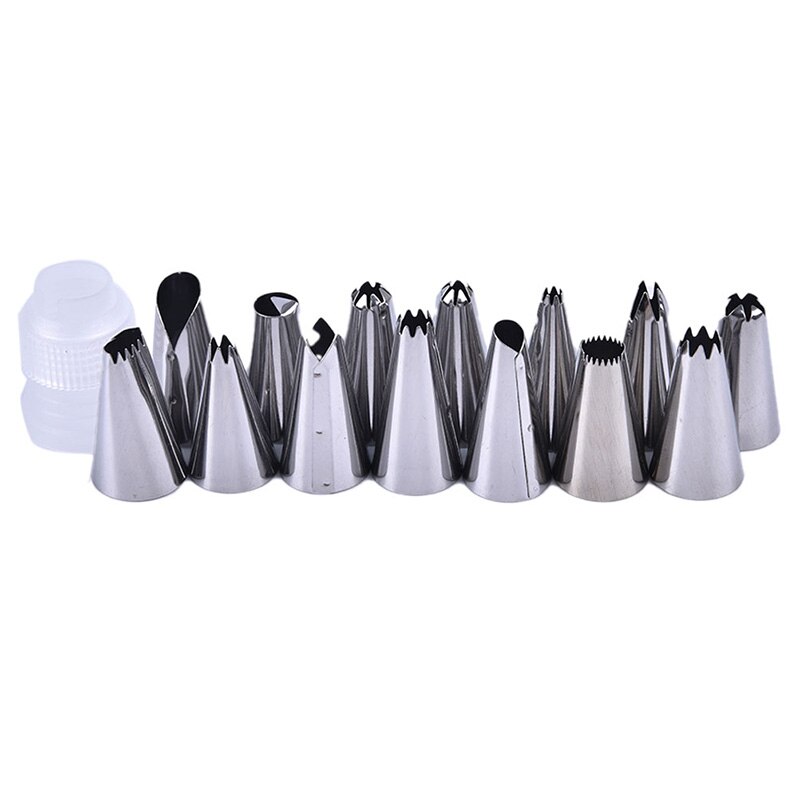 1 set siliconen keukenaccessoires glazuur spuitzak slagroom spuitzak roestvrijstalen spuitmond sets diy taartdecoratie 30*17.5cm