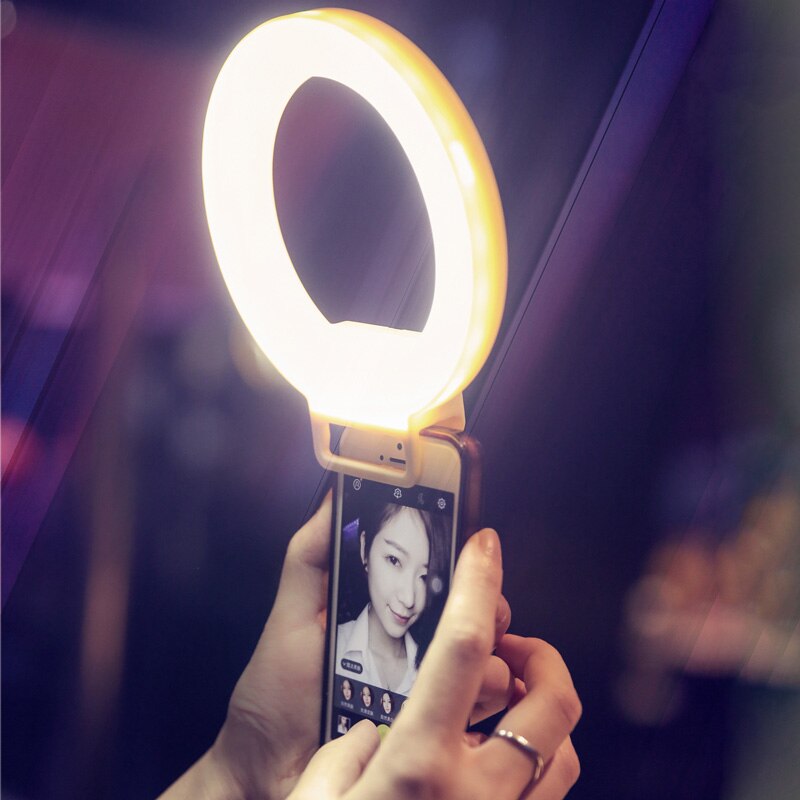 USB Charge LED Selfie Ring Light for iPhone X 8 7 Xs Phone Supplementary Lighting Night Darkness Selfie Enhancing Fill Light