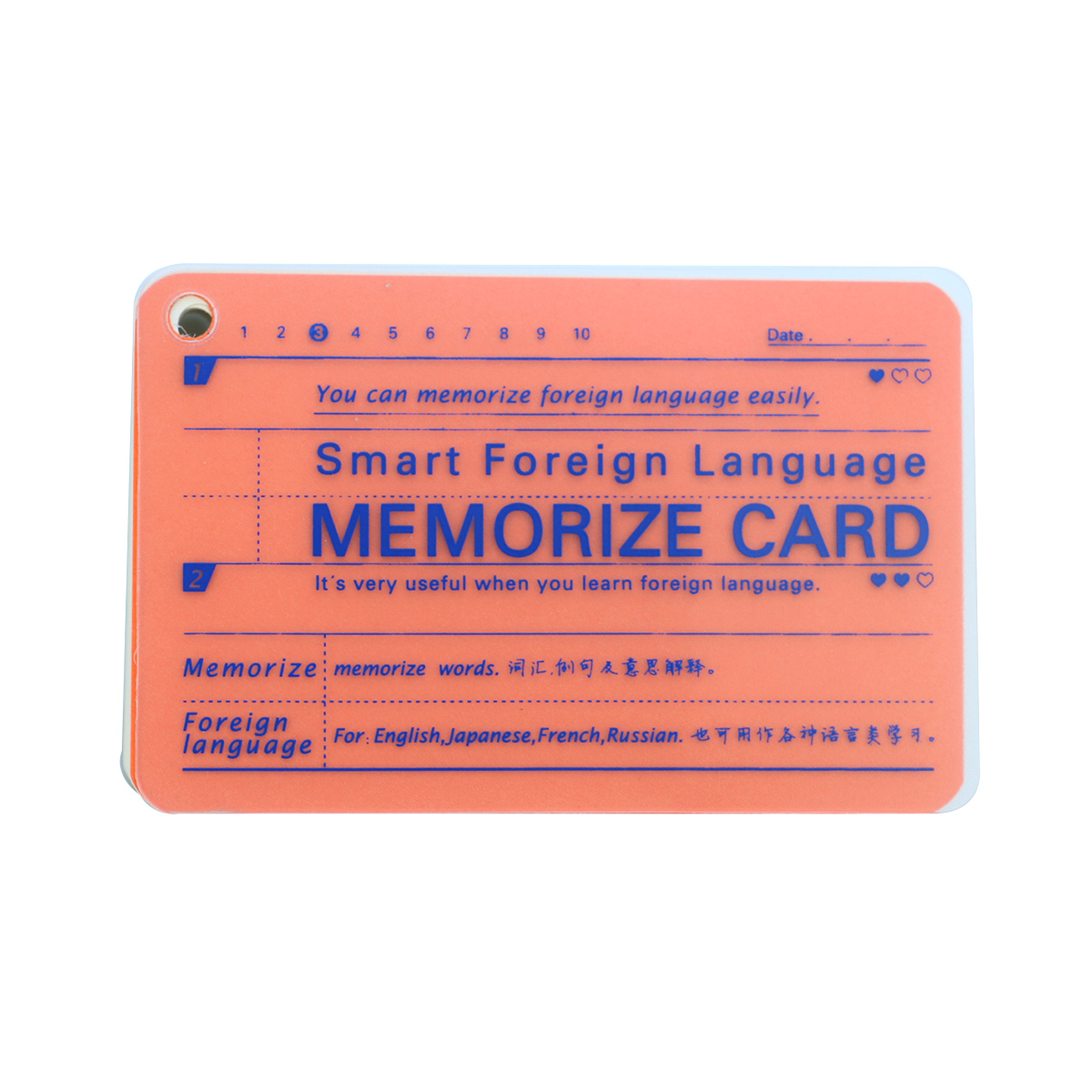 Smart Foreign Language Memorize Card English Memorization Word Book Portable English Learning Portable Notebook To Learn Chinese: pink