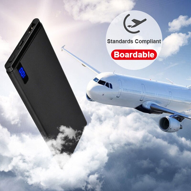 Power Bank 30000mAh Portable Large Capacity Ultra-thin Outdoor Travel Powerbank Phone Charger LCD Digital Display for Smartphone