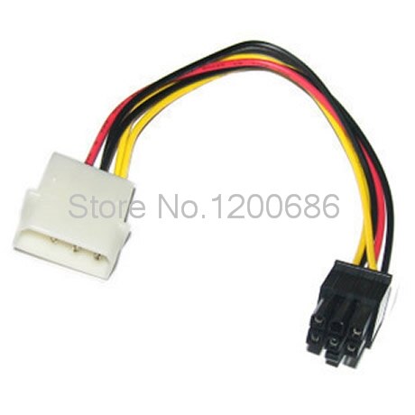 20CM Large 4pin to 6pin power cord single D to 6P video card power supply line single 4PIN turn 6PIN power cable