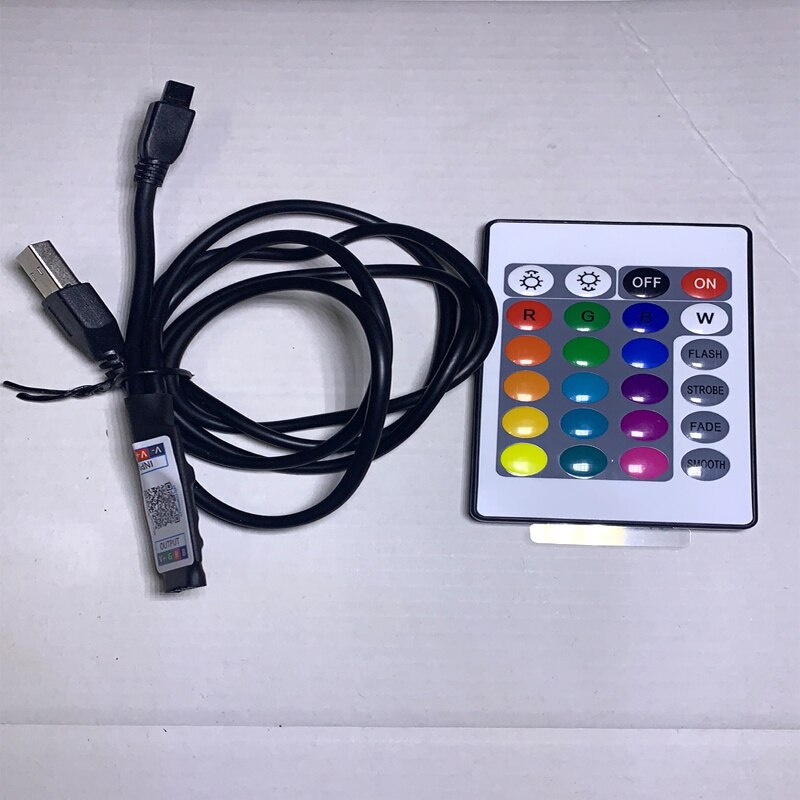 DC5V USB led strip controller suitable for 5050 2835 RGB light strip computer TV background light indoor lighting transformation: 24key Bluetooth