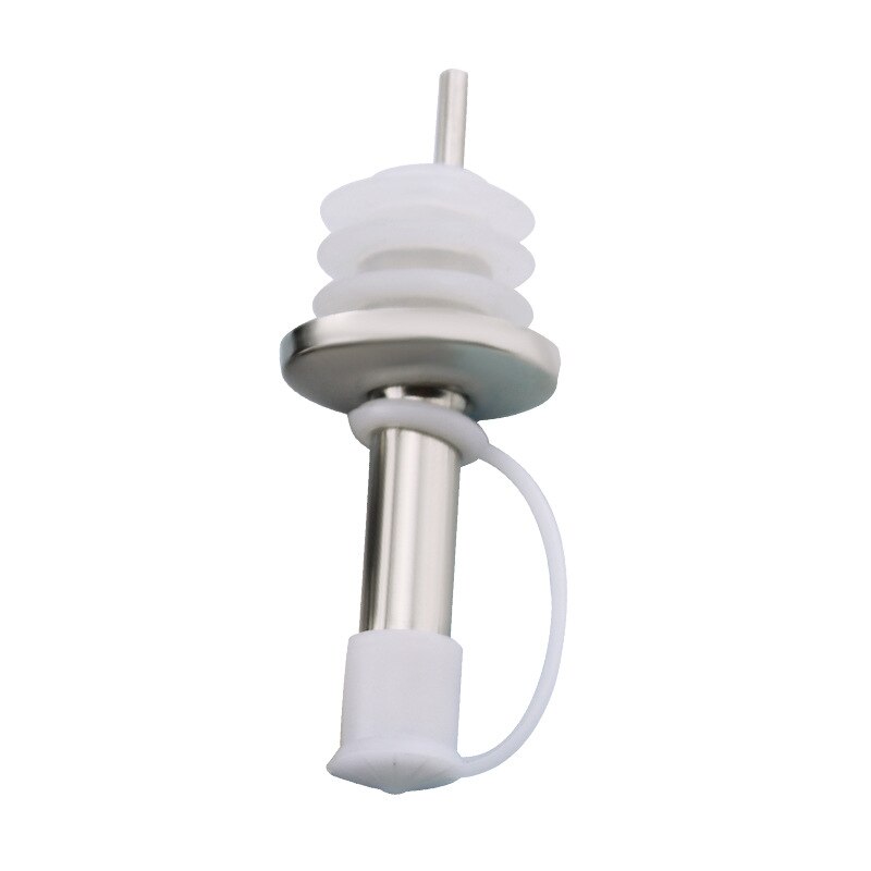 Wine Pourer Whisky Liquor Stainless Steel Oil Wine Bottle Pourer Cap Spout Stopper Mouth Dispenser Bartender Kitchen Bar Tools: White straight