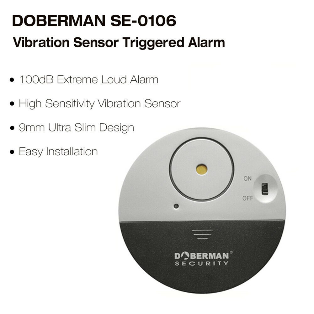 100dB Wireless Home Door & Window Alarm Vibration Alert Sensor Battery Operated Entry Burglar Security Sensor Alarm System