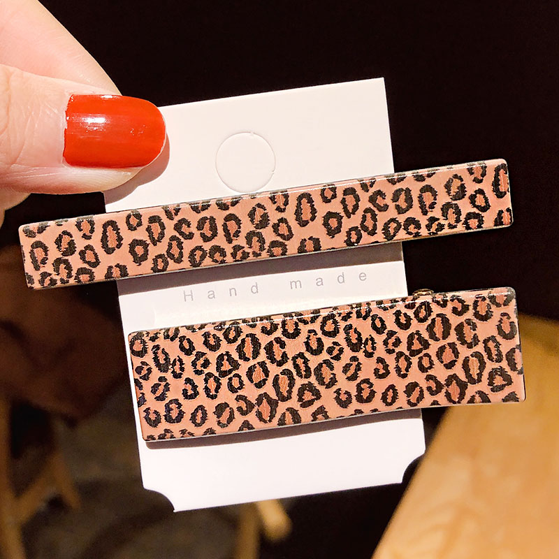 2 stk/sæt dameprint leopard akryl hårnåle søde hårspænder hårspænder pandebånd ins hårtilbehør: 9