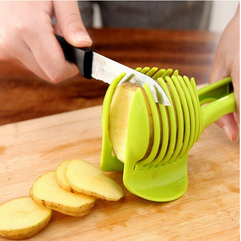 1 Pc Ui Tomaat Groente Snijmachine Snijden Hulp Gids Houder Snijden Cutter Gadget Keuken Gereedschap Multifunctionele Voedsel Clip citroen T