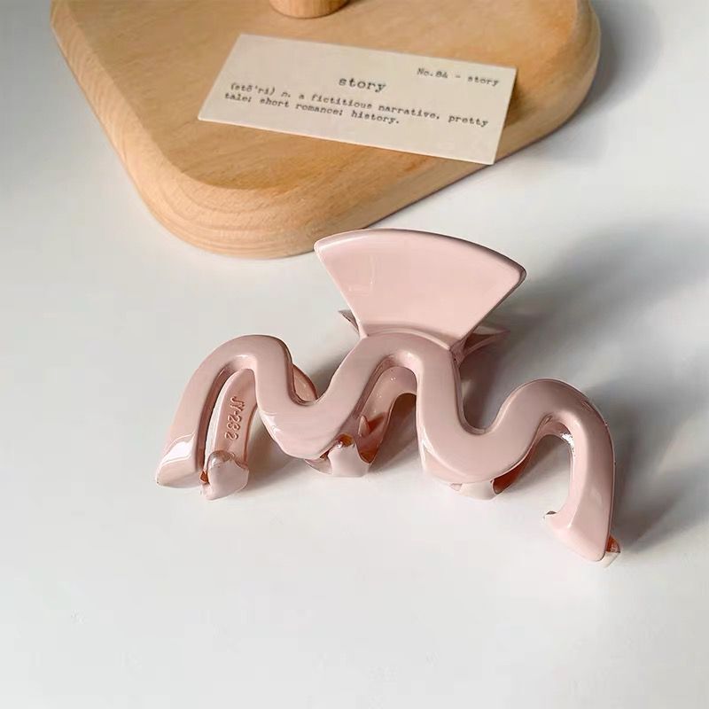 Effen Kleur Klauw Clip Grote Barrette Krab Haar Klauwen Bad Clip Paardenstaart Clip Voor Vrouwen Meisjes Haar Accessoires: Roze