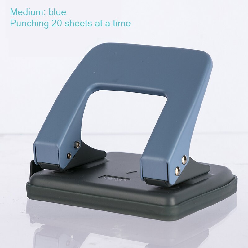 Double Hole Punch Binding Machine Loose Leaflet Small Student Round Hole Ring Hole Manual Document Paper Book Punch Machine: 0102 20 pages blue