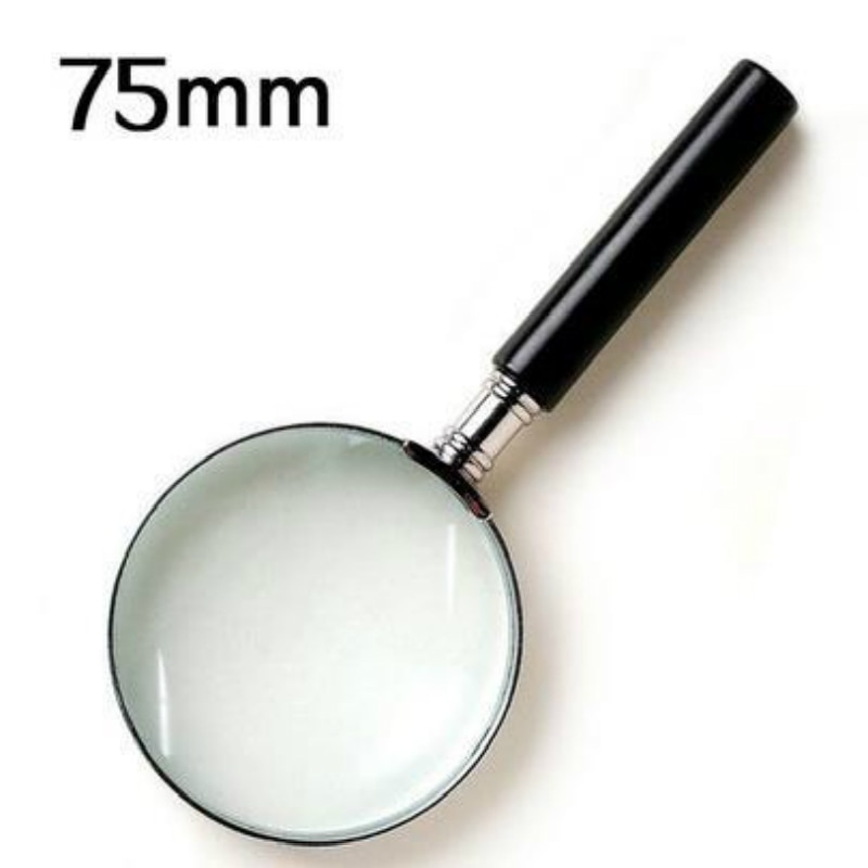 Portable Handheld Magnifier 3X Magnification 75mm Lens Magnifierfor Jewelry Newspaper Book Reading High Definition Loupe Glass
