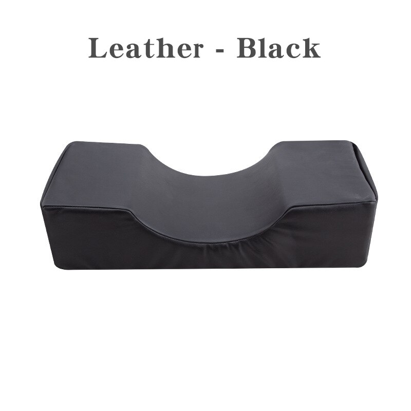Almohadas de franela para extensión de pestañas, herramientas de maquillaje, para salón de belleza, reposacabezas, soporte para el cuello: Leather Black