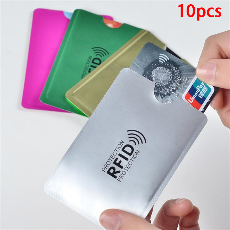 10 Stuks Aluminium Anti Rfid Kaarthouder Nfc Blokkering Lezer Lock Id Bankkaart Houder Case Bescherming Metalen Creditcard Case