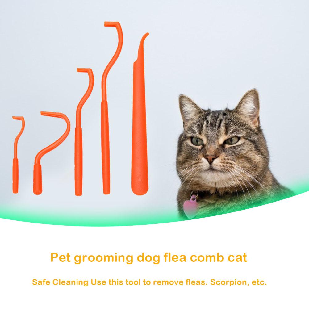 5pcs Fleas Lice Remover Tweezers Plastic Pets Dogs Cats Horse Tick Twister Hook for Household Animals Dog Cat Ornament