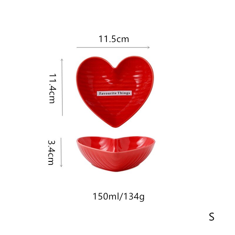 Jo life hjerteform skål valentinsdag romantisk keramisk dessert salat fad køkken ovn bordservice kage mad skål
