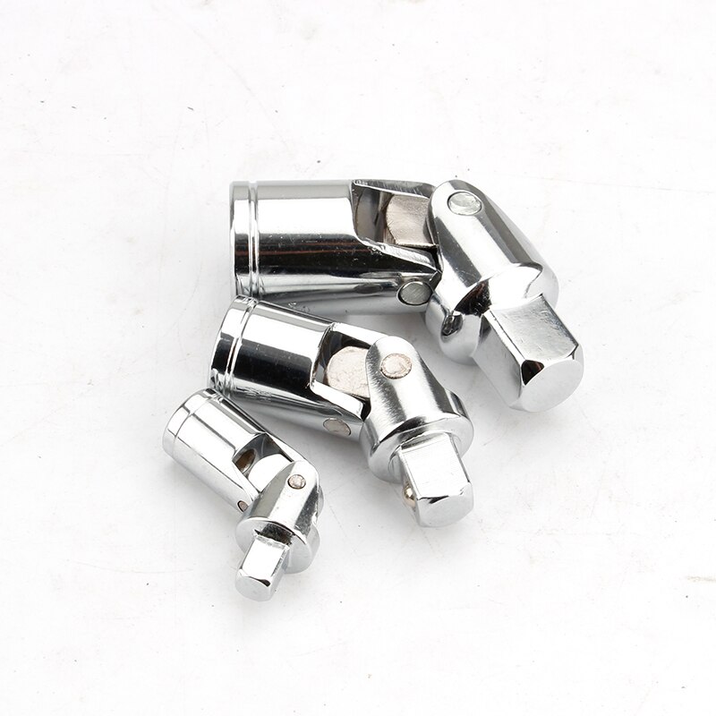Universal Joint Set Socket Ratchet Wrench Adapter 1/4" 3/8" 1/2" Extension Bar Adapter Crv Steel