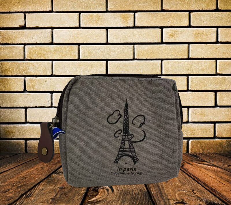 Schattige Verse Kinderen Dames Portemonnee Coin Bag Retro Mini Kinderen Rits Zak Nostalgische Geheugen Canvas portemonnee: Iron tower