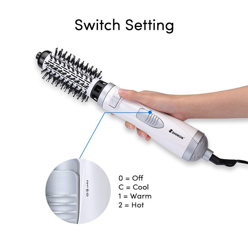 2 In Rotating Hair Dryer Brush Styler Electric Hair Curler Brush Ionic Hairdryer Brush Dryer Comb Only 220V