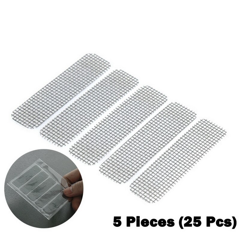 5 Stks/set Fix Netto Mesh Window Home Adhesive Anti Mosquito Fly Insect Insect Reparatie Screen Wall Patch Stickers Mesh Venster screen: 5Pcs 15x60mm