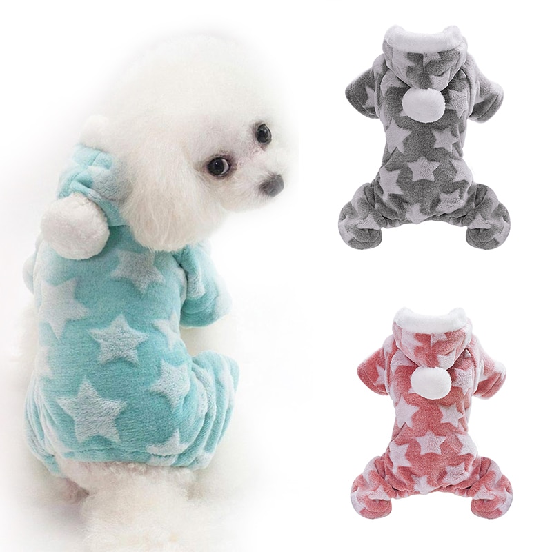 Leuke Hond Kat Kleding Fleece Trui Jassen Jumpsuit Yorkshire Chihuahua Kleding Winterjas Jas Capuchon Pyjama Hond Kostuum