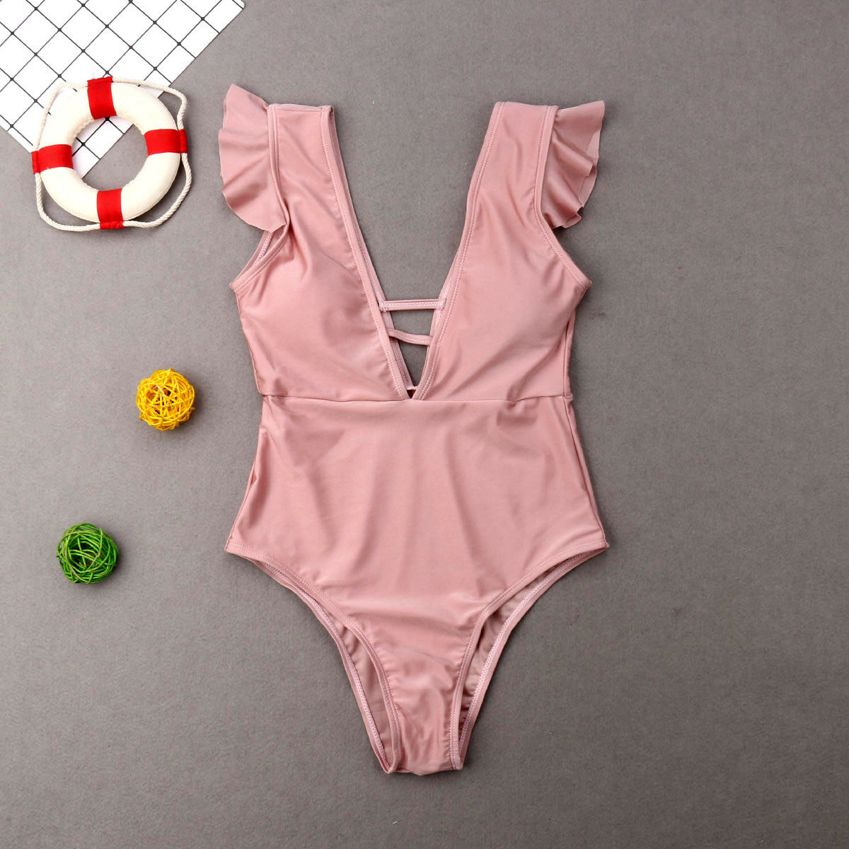 Matchende tøj mor datter bikini sæt familie et stykke badetøj flæser lyserød bikini sommer badetøj badedragter