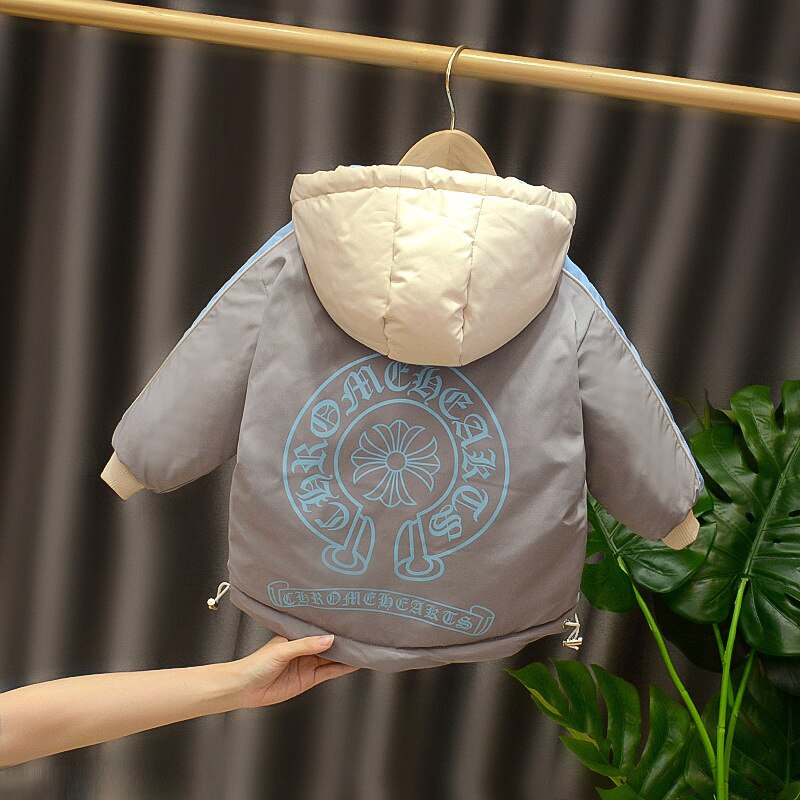 IENENS Boys Jacket Winter Coats Warm Cotton-padded Clothes Outwear 2-5 Y Child Thick Long Jacket Kids Hooded Snowsuit Overcoat