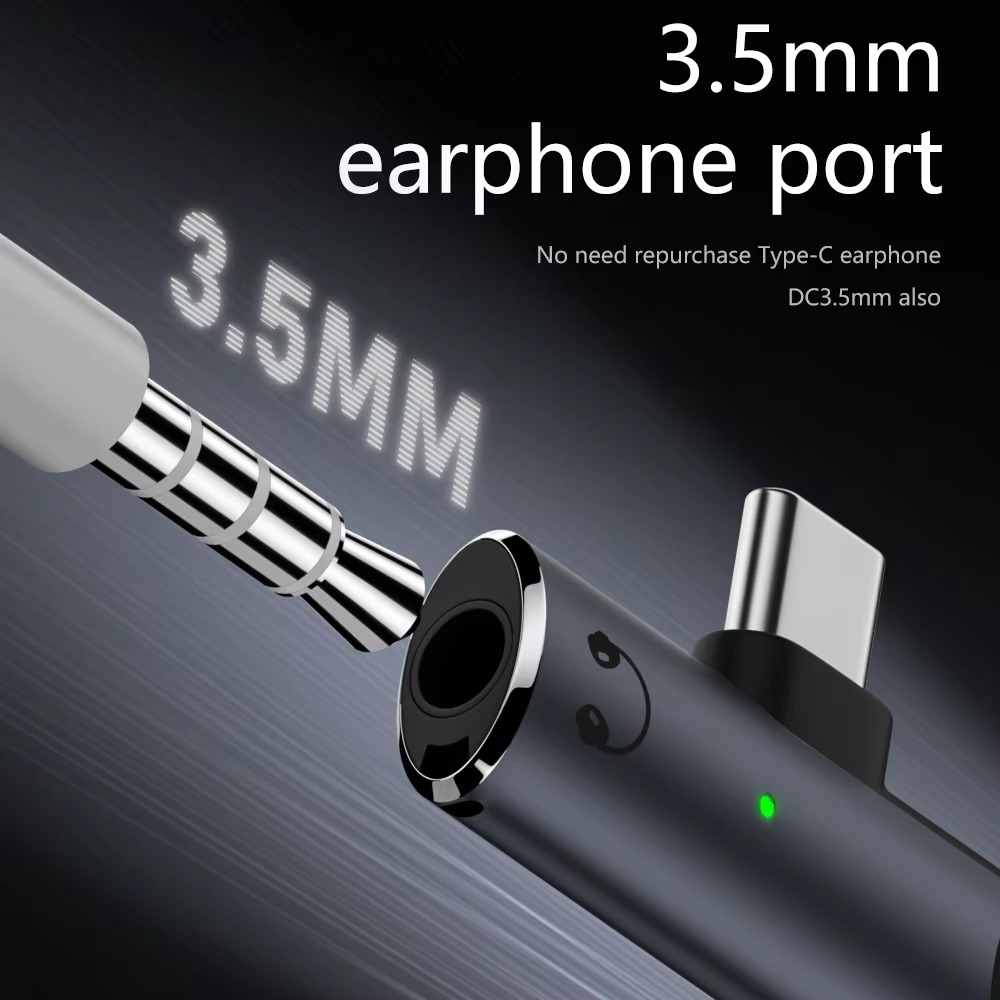 adapter słuchawkowy USB C na 3,5 mm Ładowarka 100 W Ładowarka USB C na PD Ładowarka Aux audio Jacek z DAC o wysokiej rozdzielczości i szybkim ładowaniem