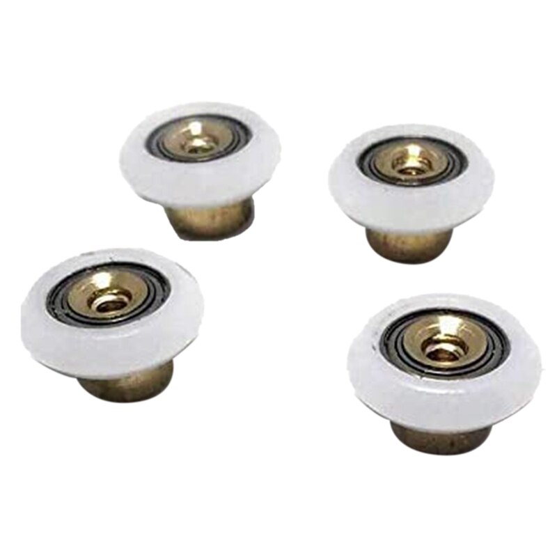 4 Uds. Ruedas para la puerta de la ducha, repuesto de 7/8 pulgadas, poleas para puerta corredera de vidrio, 23mm
