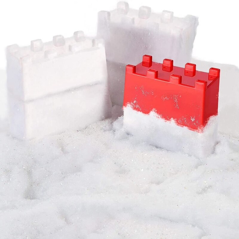 4Pcs Snow Toy Kit Snow Castle Mold Sand Fort Building Block Snow Activity for Summer Winter Outdoor Snow Sand Beach Toy