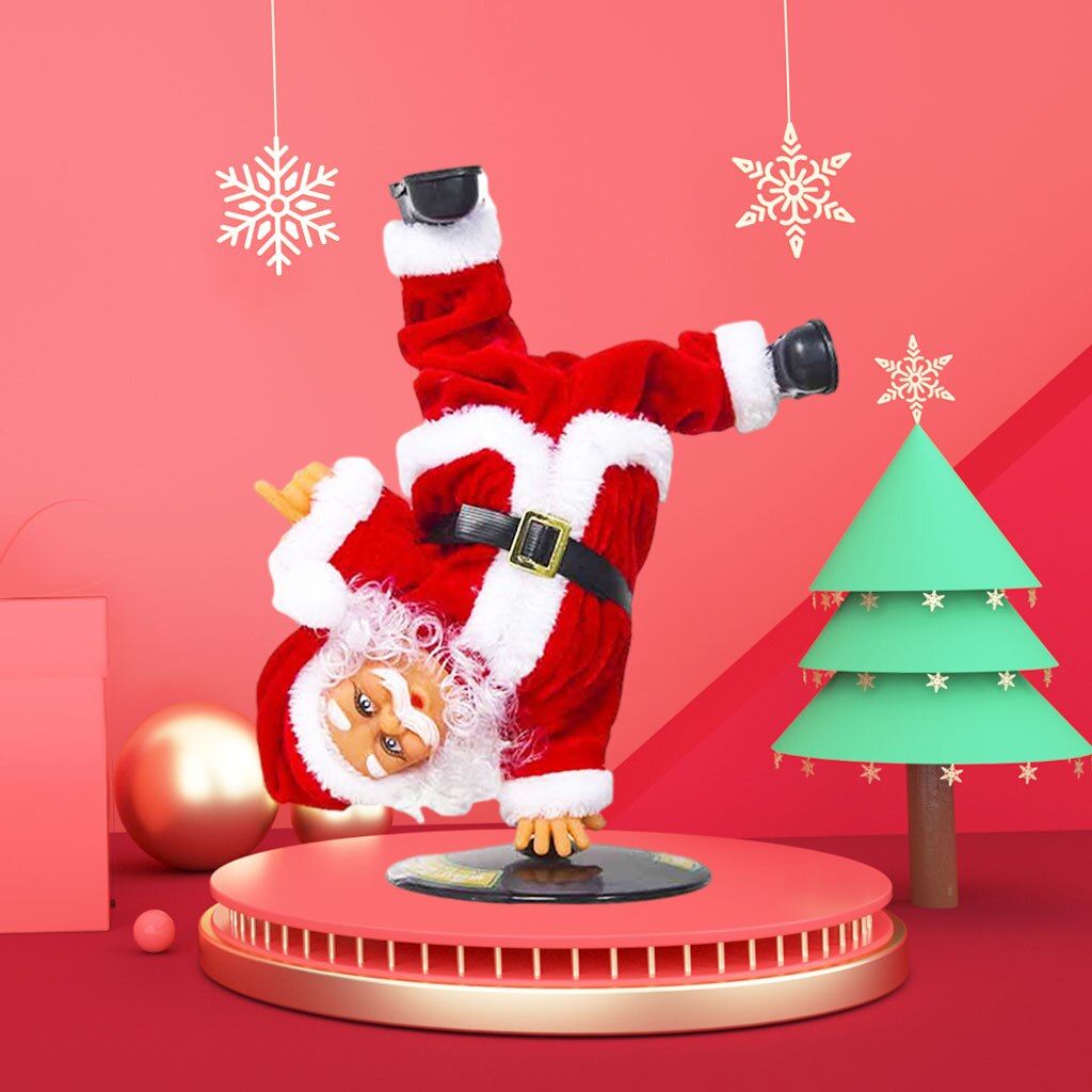 Muñeco de peluche de Papá Noel eléctrico de Navidad, muñeco de baile invertido, fácil de instalar