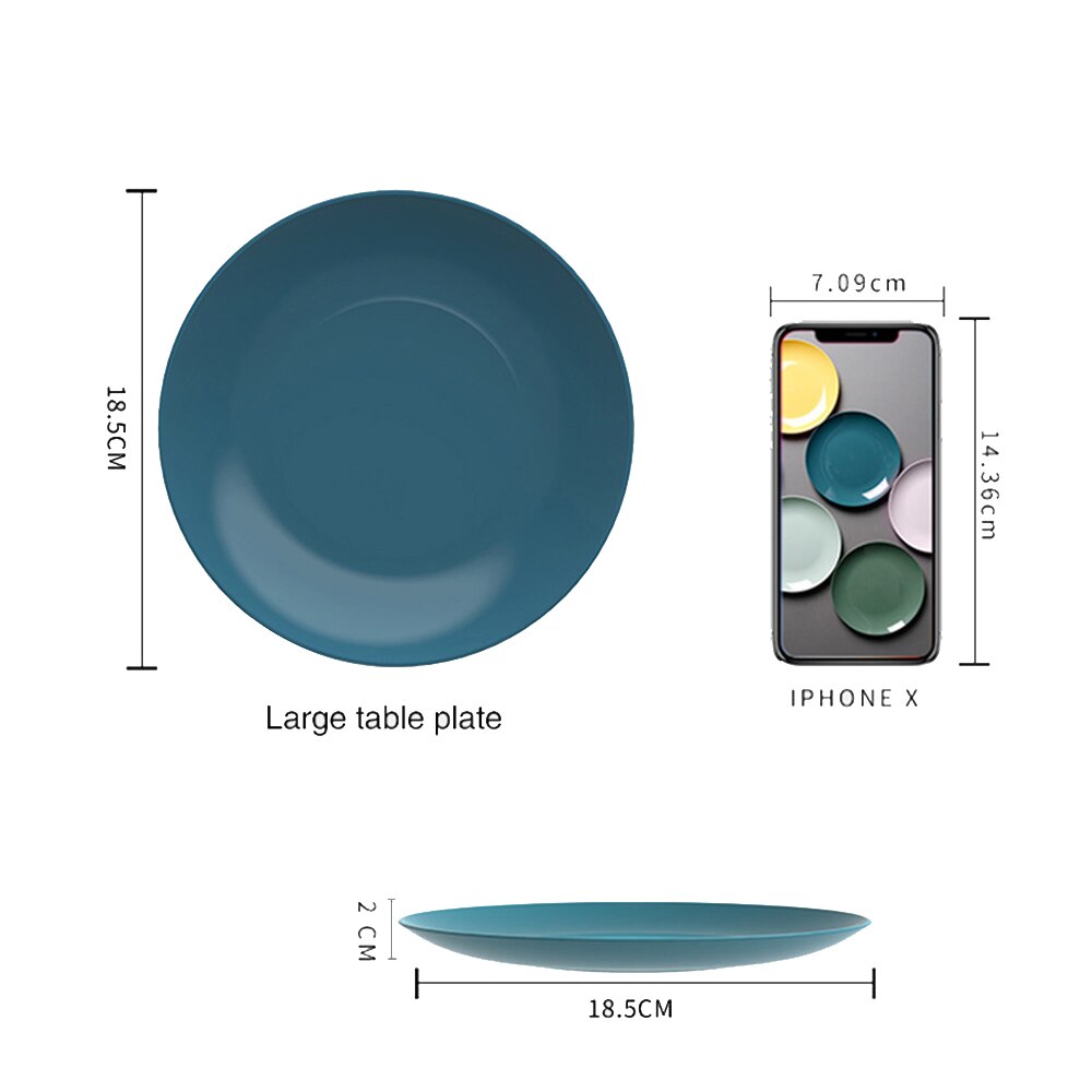 Plato de plástico para cocina, plato pequeño para salsa, vinagre, platos para aperitivos, porcelana de imitación creativa, redondo, para el hogar, plato para fruta