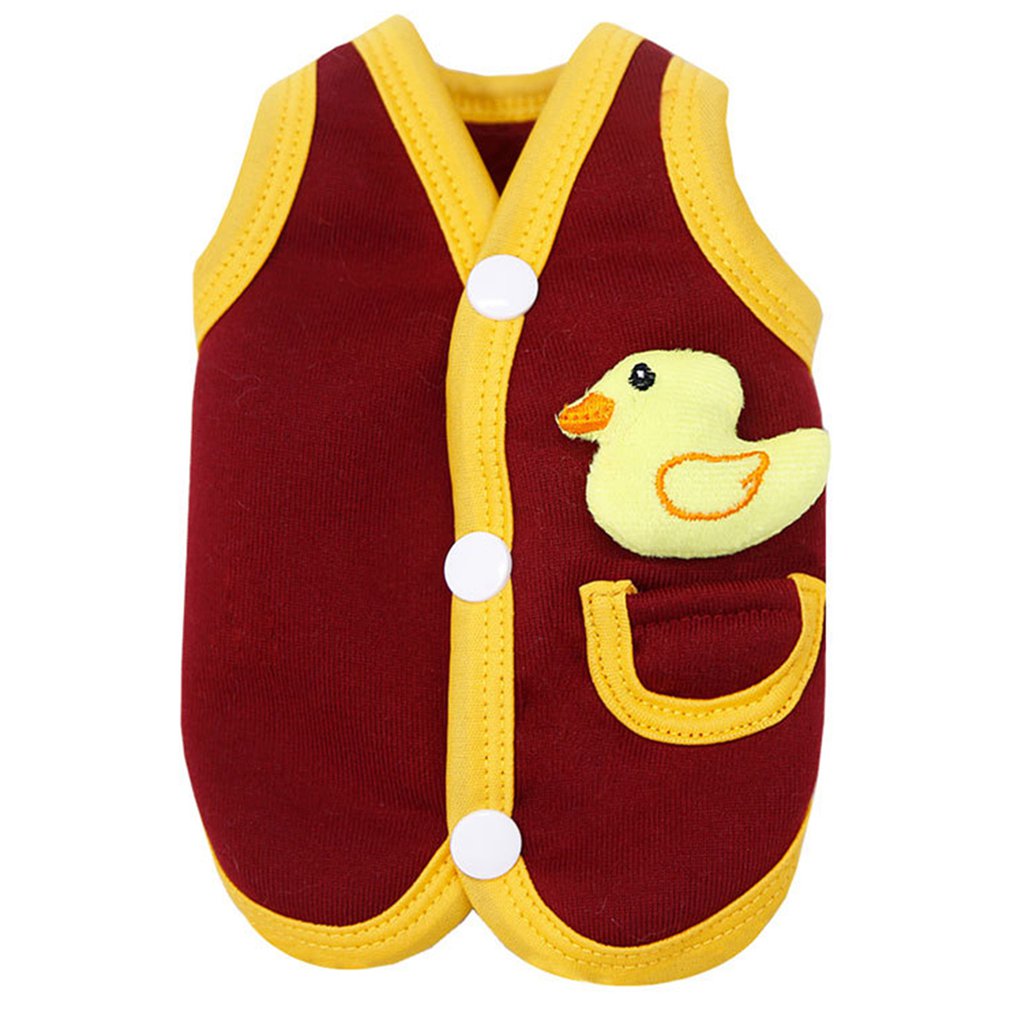 6 Sizes Lovely Duck Pattern Pet Vest Pet Clothes For Puppy Dogs Costume Vest Apparel Warm Dog Clothes for Autumn Winter