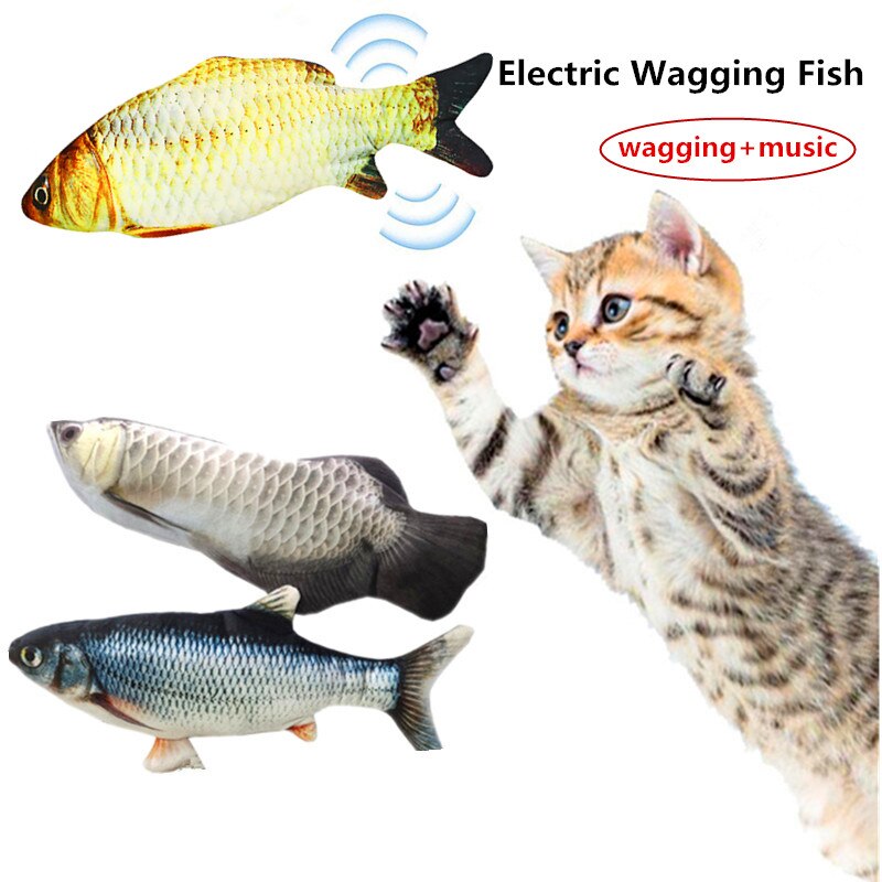 Kattleksak elektrisk viftande fisk rörlig fisk floppande fisk dansande fisk viftande simulering elektrisk för kattunge 30cm