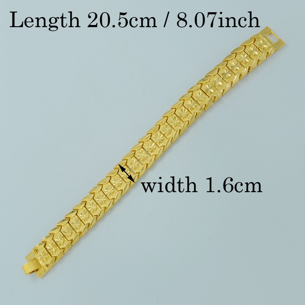 Anniyo 20,5 CM, Gold Armband für Frauen/Männer Gold Farbe & Messing, dubai Armreifen Afrika Hand Kette Schmuck Äthiopischen/Arabischen #002007