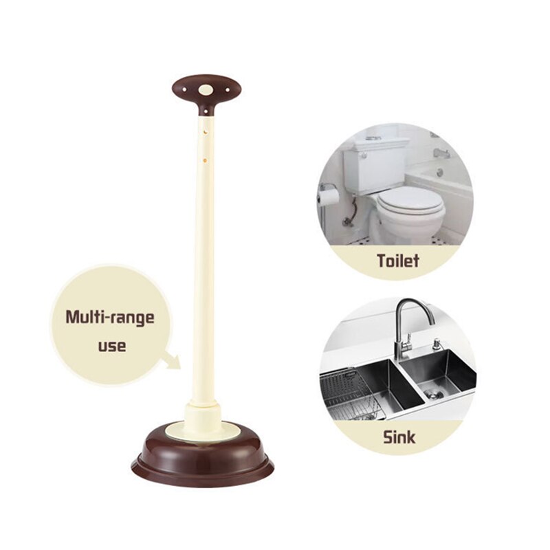 Plast manuel afløbsstempel stærk vaskemaskine toiletværktøj med toiletbørste sæt håndtag køkken toiletter badeværelse rengøringsværktøj