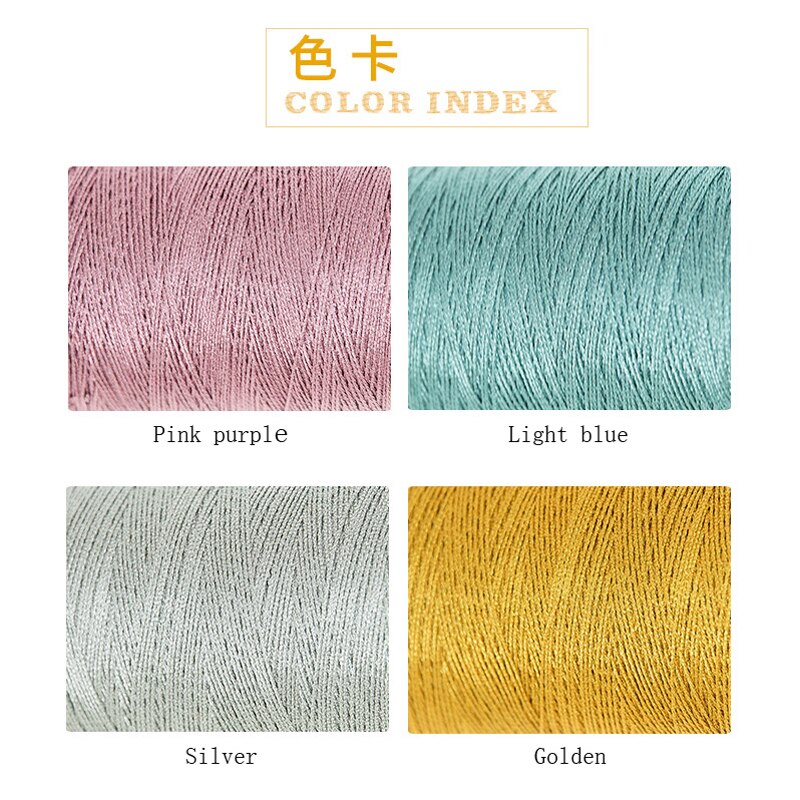 Hoge Sterkte 90G Smooth Shiny Goud Zilver Zijde Metallic Garen Gouddraad Wollen Garen Voor Breien Knitwear Haak Garen s5180