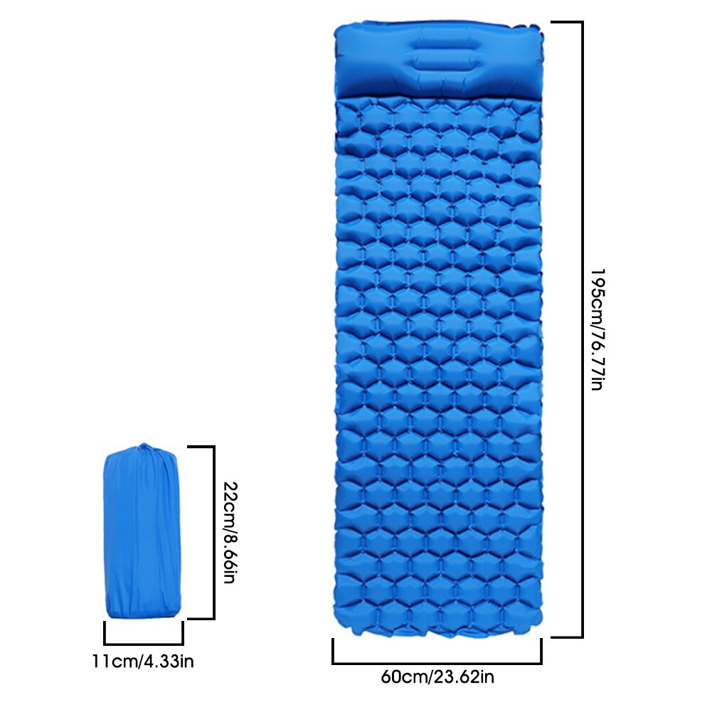 Camping Mat Self Inflatable Mattresses Camp Inflatable Mattress Outdoor Mat Tent Mat Sleeping Pad Hiking Trekking with Pillow