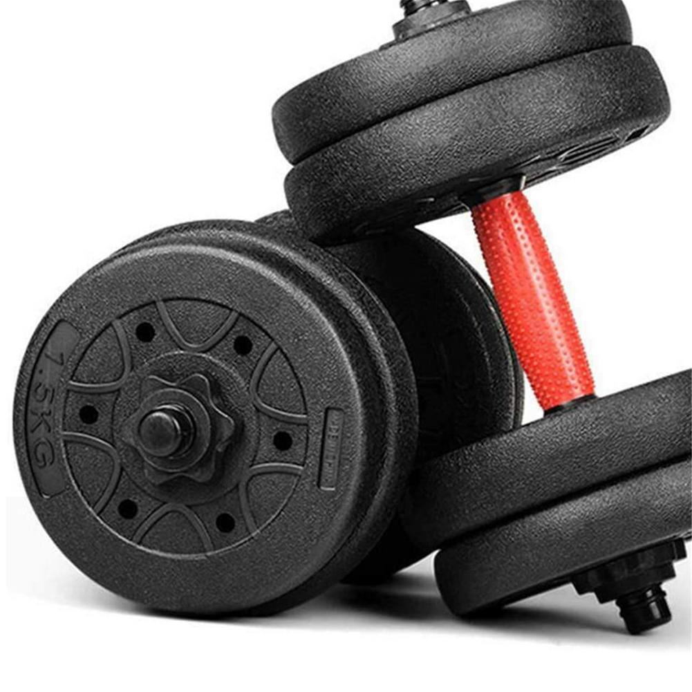 1 paire de barres d'haltères filetées avec poignée d'haltères réglable pour exercices de fitness à domicile