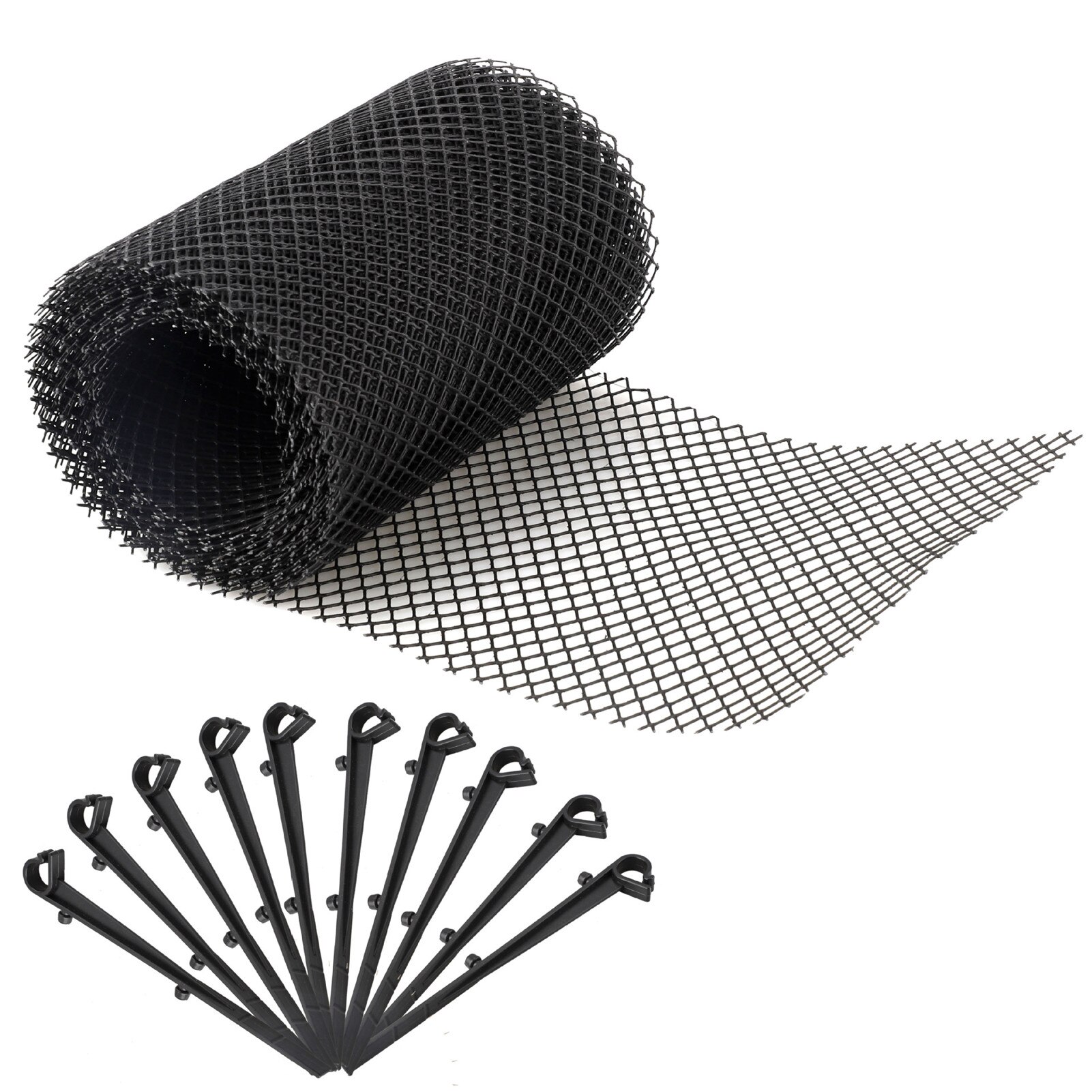 Gutter Guard Mesh 15cmx6M Plastic Gutter Guard Plastic Mesh Guards Easy Install Gutters Cover Protective Net: Default Title